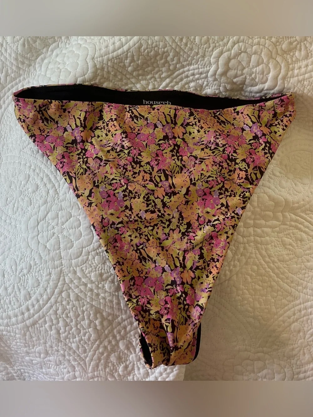 House of CB Floral Girls' Bikini Bottoms in Black, Pink & Yellow
